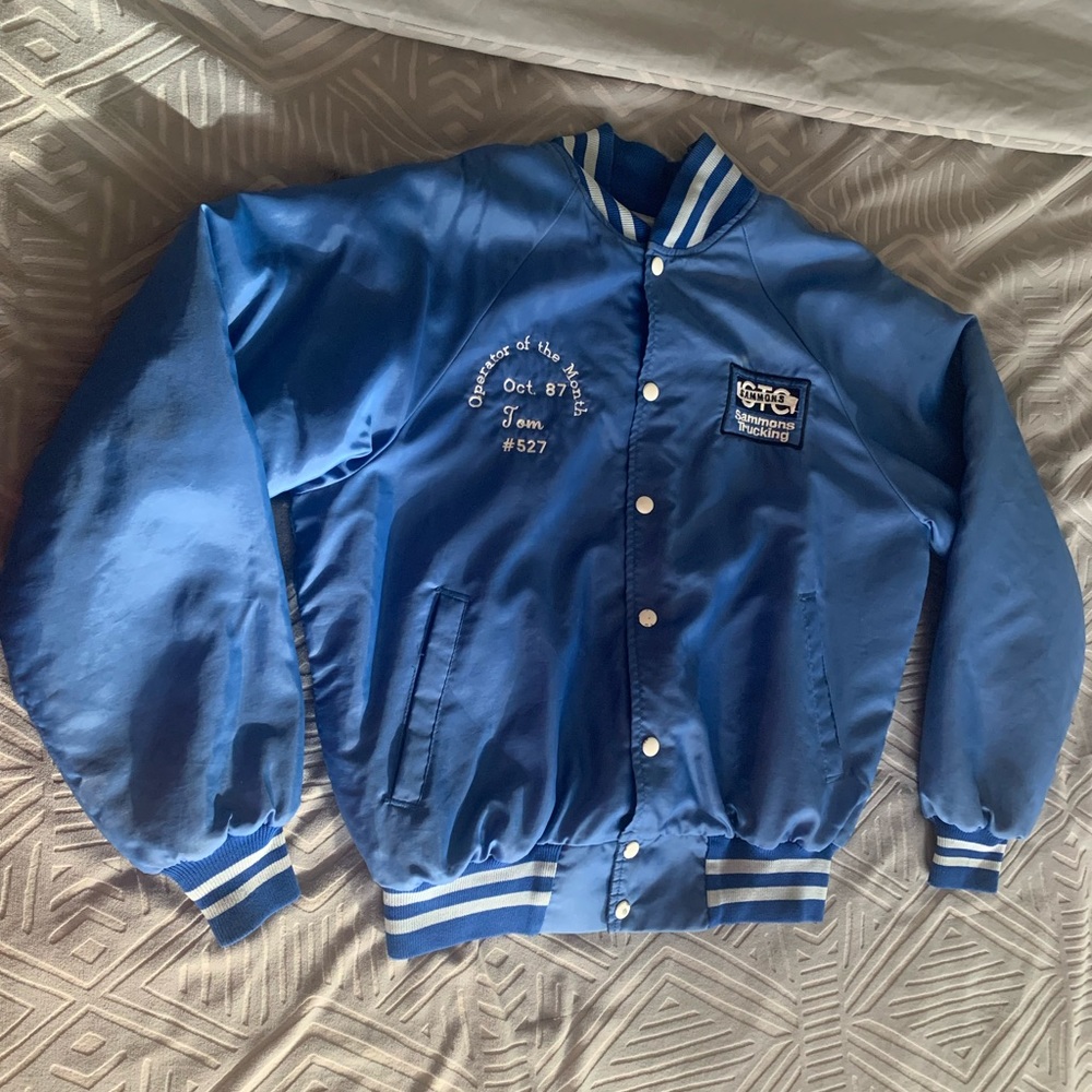 Vintage Trucker Bomber/ Varsity Jacket in Blue!